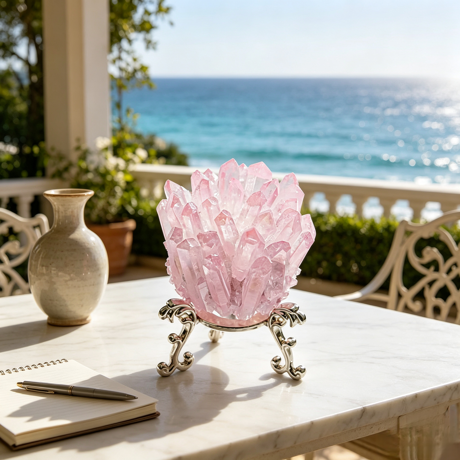divine rose quartz cluster divine rose quartz cluster